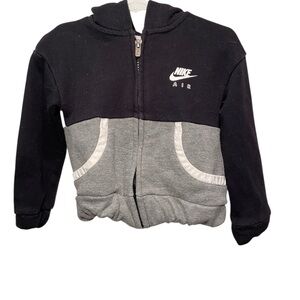 Nike Kids Black and Gray Zip-Up Hoodie